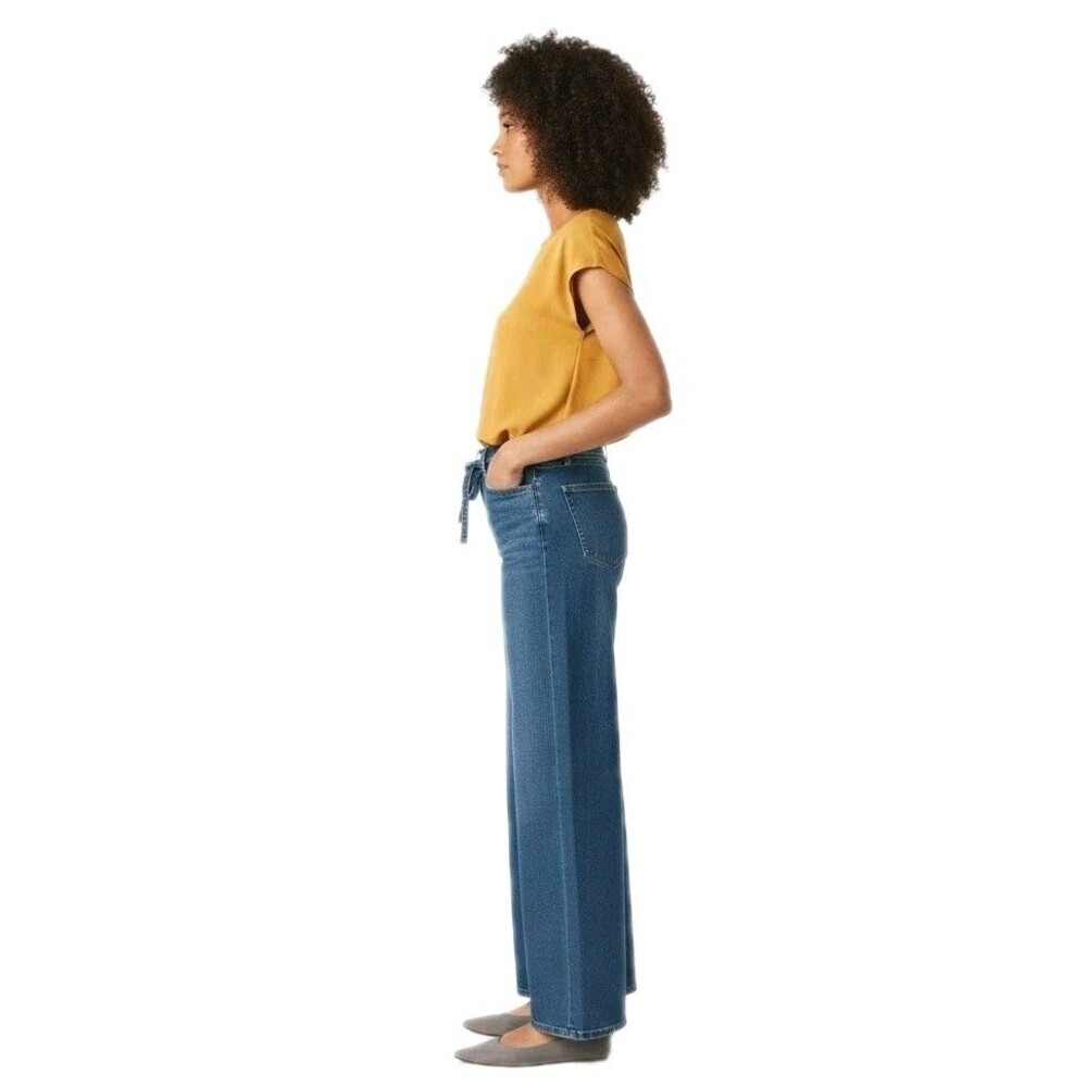 Levi Strauss Signature Vintage Inspired Tie Belted Wide Leg Jeans Women's 8/29 - Picture 5 of 15